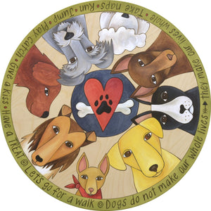 Life With Dogs Lazy Susan 18"