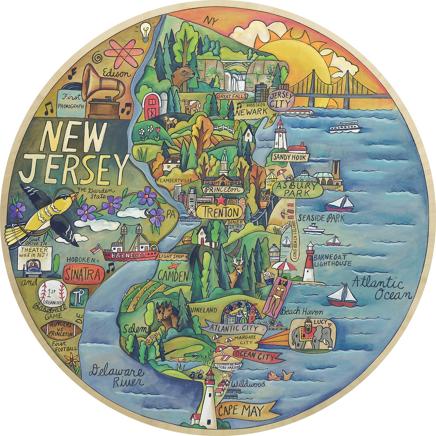 The Glorious Garden State Lazy Susan 18"